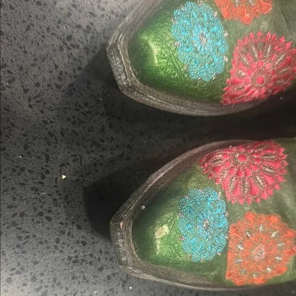 Old Gringo Green Embroidered Heeled Boots - Picture 7 of 7